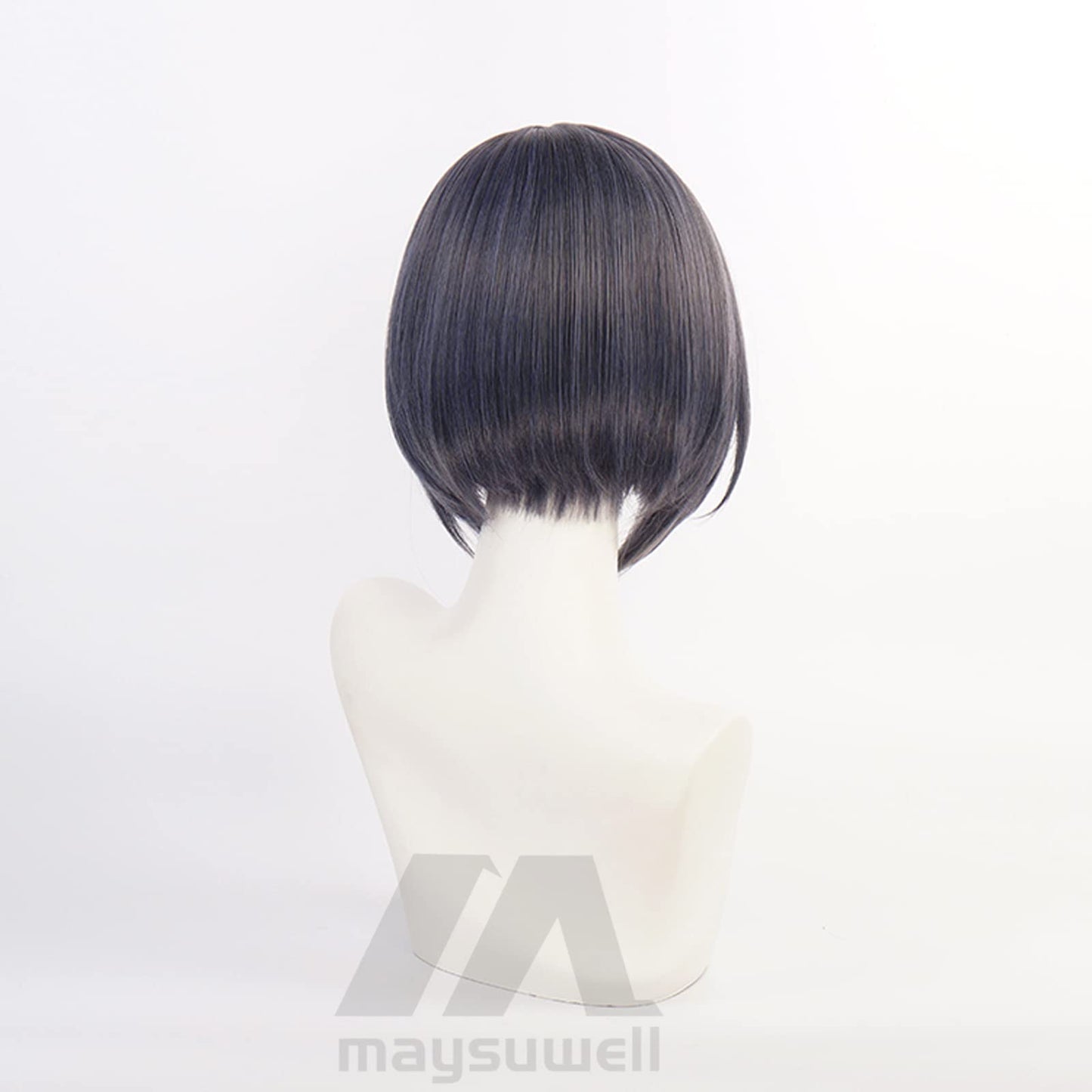 Anime Cosplay Wig Genshin Impact Kujo Sara Black blue gradient short hair with Free Wig Cap for Comic Con, Cosplay show, Halloween