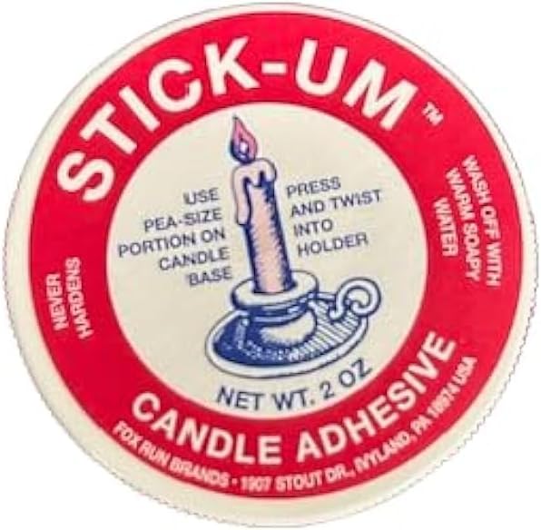 Fox Run Candle Adhesive - 2 Ounces of Stick-Um Holder Dots for Secure Candle Placement