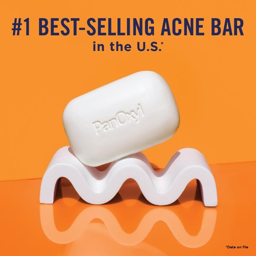 PanOxyl Acne Treatment Bar - Maximum Strength 10% Benzoyl Peroxide Soap for Face & Body | 4 oz Vegan Formula