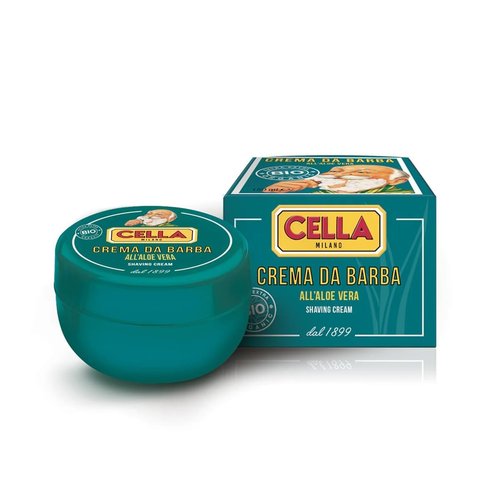 Cella Milano Aloe Vera Shaving Cream Soap - Luxurious Lather & Razor-Glide Protection | 150g, Made in Italy Since 1899