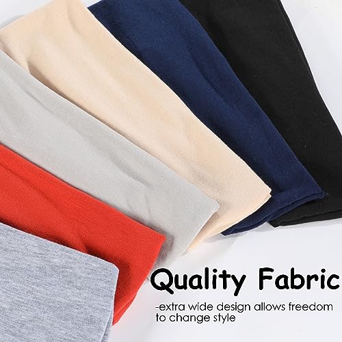 Achiou 6 Pack Twisted Knotted Headbands - Wide Non-Slip Elastic Boho Hair Bands for Women, Curly Hair, Girls, Yoga & Workout