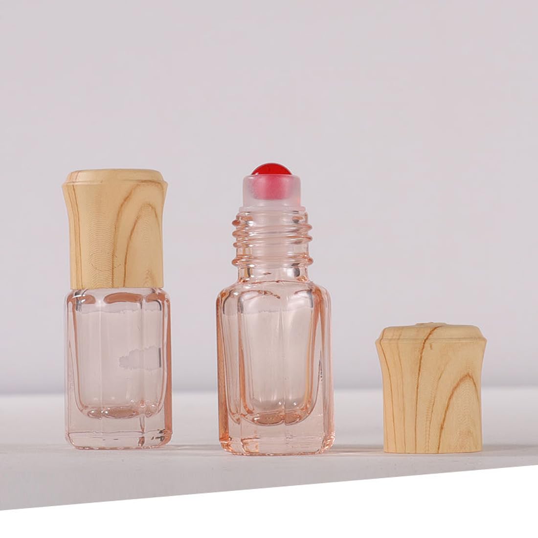 GBSTORE 8 Pcs Glass Essential Oil Roller Bottles, 3ml Travel Cosmetic Perfume Sample Containers Roll on Bottle,Refillable Colorful Sample Vials Empty Containers for Perfume,Lip Oil