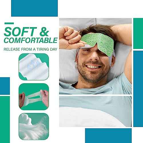 16 Packs Steam Eye Mask,Warm Eye Compress for Dry Eyes Sleep Mask,Hot Auto Heated Eye Masks Relaxing Items for Women Moist Heat for Eyes Soothing Eye Fatigue,Disposable EyeMask for SPA Essentials