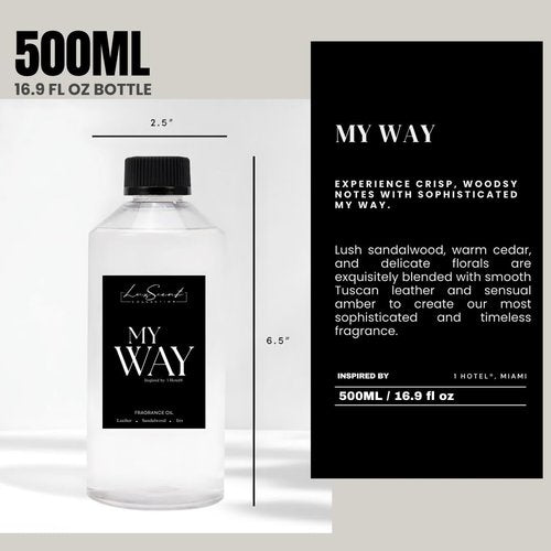 My Way Aroma Diffuser Oil 500ML - Waterless Essential Oil for diffusers - Luxury Hotel Fragrance - Oils for Aromatherapy - Fits in Any Diffuser (500ML, My Way)