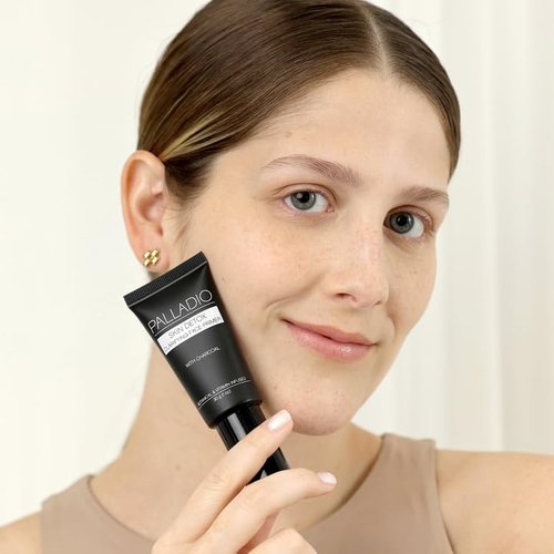 Palladio Skin Detox Face Primer - Charcoal Infused for Smooth Makeup Base | 1 Ounce