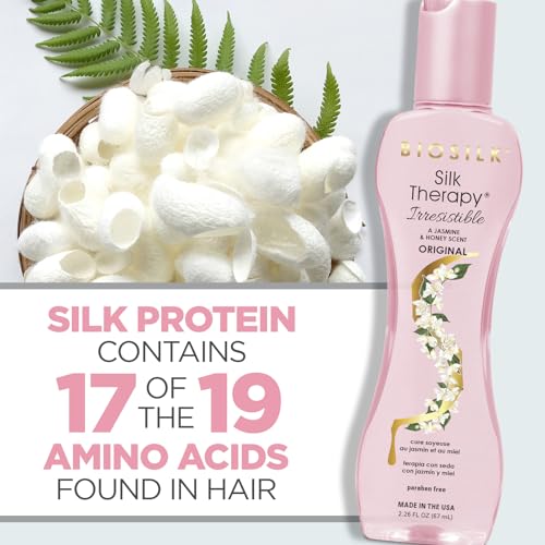 BioSilk Irresistible Collection Silk Therapy Leave-in Treatment 2.26oz. Jasmine & Honey Scent, 2.26 ounces