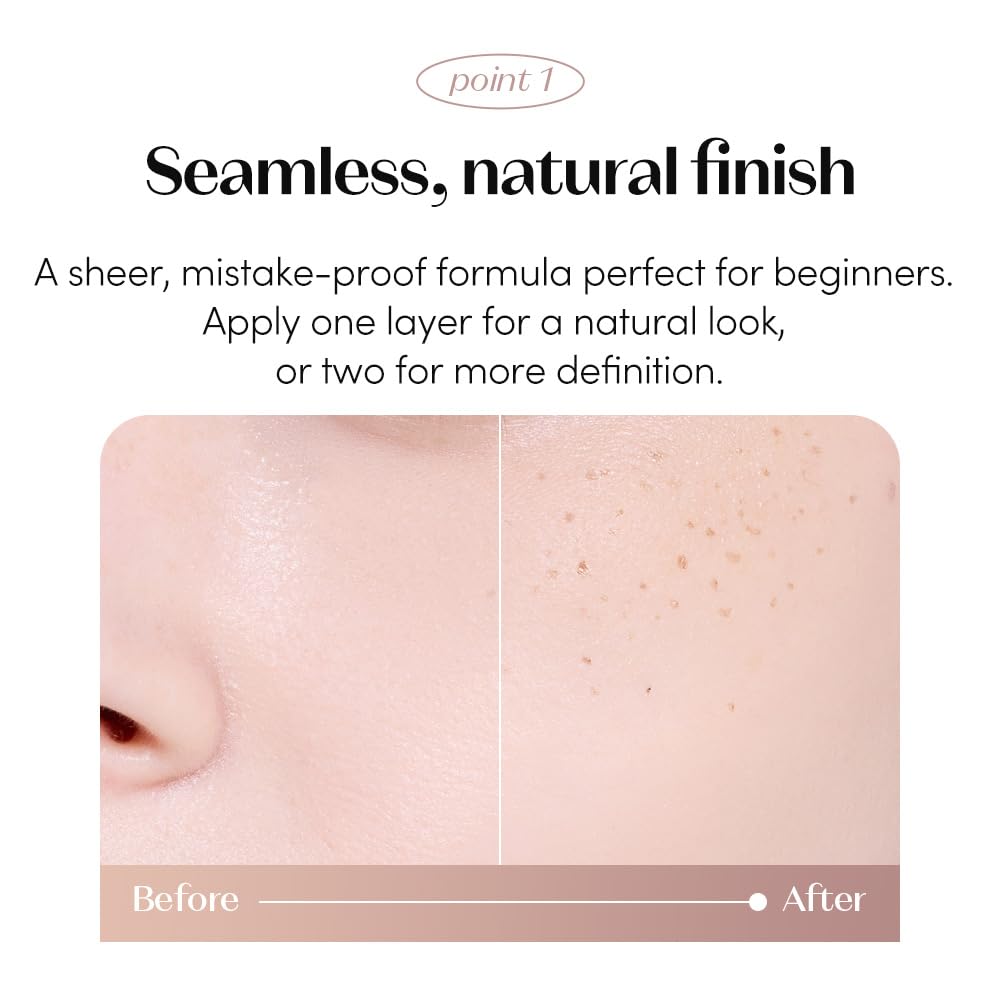 ETUDE Naturally Freckle Pen - Waterproof Light Brown Faux Freckles | Easy Control Sponge Tip (0.5g)