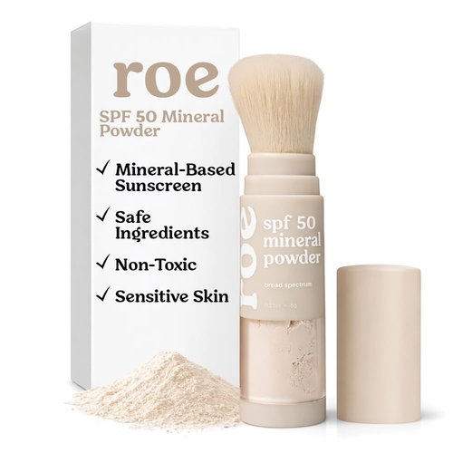 Roe Wellness - Kids SPF 50 Brush-On Mineral Sunscreen Powder | EWG Approved, Reef-Friendly, Easy Application