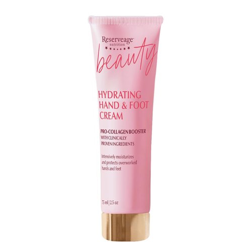 Reserveage Nutrition Hydrating Hand & Foot Cream - Pro-Collagen Booster & Copper Peptides, 2.5 oz