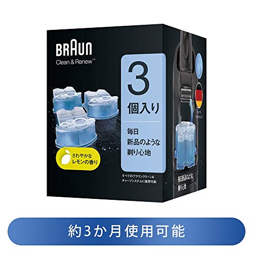 Braun Clean & Renew Refill Cartridges CCR, Replacement Shaver Cleaner Solution for Clean&Charge Cleaning System, Pack of 3
