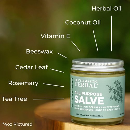 Ora's Amazing Herbal All Purpose Salve - Herbal Healing Skin Balm for Dry Cracked Hands | 4 oz