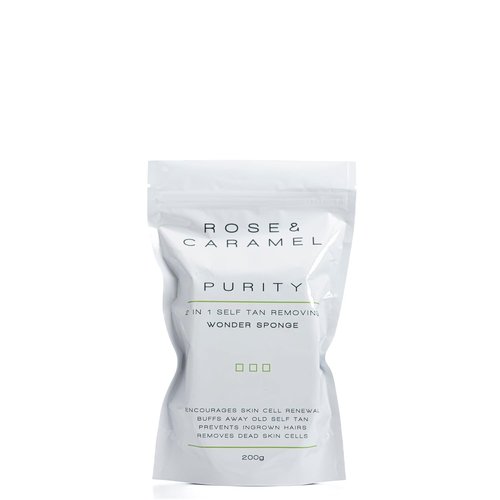 Rose & Caramel Tan Erasing Soap Sponge - Exfoliating Body Scrub with Mango Scent | 200g Rapid Tan Removal