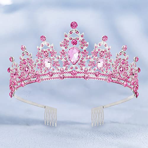 WHAVEL Black Crown Baroque Queen Crown Black Tiaras for Women Princess Rhinestone Crown Hair Accessories for Birthday Wedding Tiara and Crown Prom Party Jewelry for Women Girls