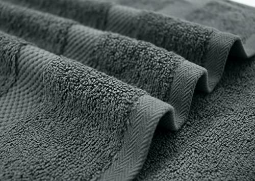DAN RIVER 100% Ring Spun Cotton Premium Bath Towels, 27x54 inches, Pack of 4, Grey, 550 GSM - Soft, Lightweight, Highly Absorbent Towels for Bathroom, Spa, Gym, Perfect for Daily use