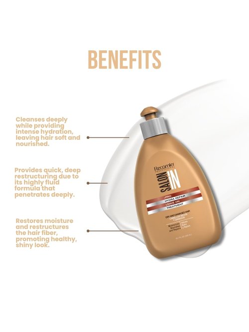 Recamier Salon In Hydra Repair Leave-In Conditioner - Revitalize Dry & Damaged Hair | 10.1 fl. oz / 300 ml