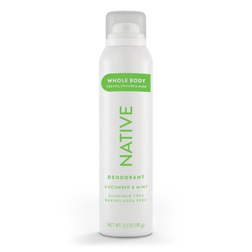 Native Whole Body Deodorant Spray - Cucumber & Mint Scent | 72-Hour Odor Control, Aluminum-Free, 3.5 oz