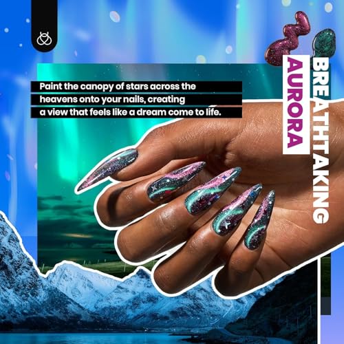 beetles Gel Polish Kit - 36 Colors Nail Kit Pink Purple Cat Eye Polish Set With 4pcs Base and Glossy Matte Glitter Top Coat Travel Diary Soak off Uv Gel Manicure Gift for Women