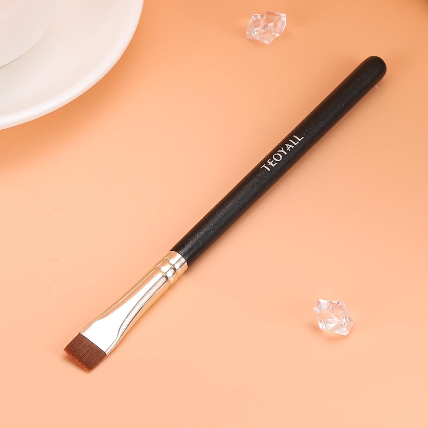 TEOYALL Thin Flat Eyeliner Brush - Precise Eyebrow Definer & Concealer Brush for Flawless Coverage