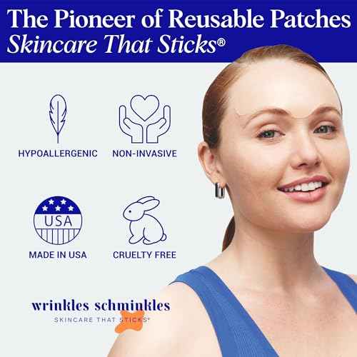 Wrinkles Schminkles Forehead Wrinkle Patches - Reusable Silicone Smoothing Pads for Brow Lift, Wrinkle Smoothers, Reduce Frown Lines & Face Lift (2 Pack)