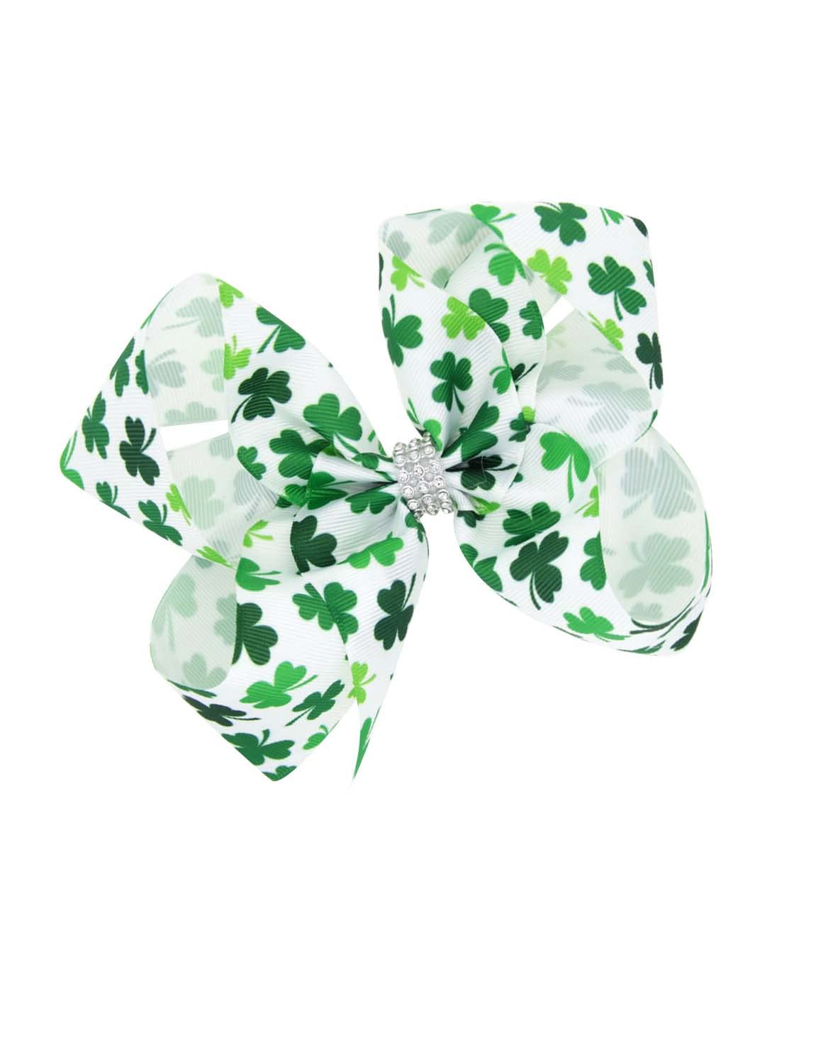 St. Patrick Bow Hair Clips Hairpin Grosgrain Ribbon Bows Holiday Barrettes JHSP07 (C1)