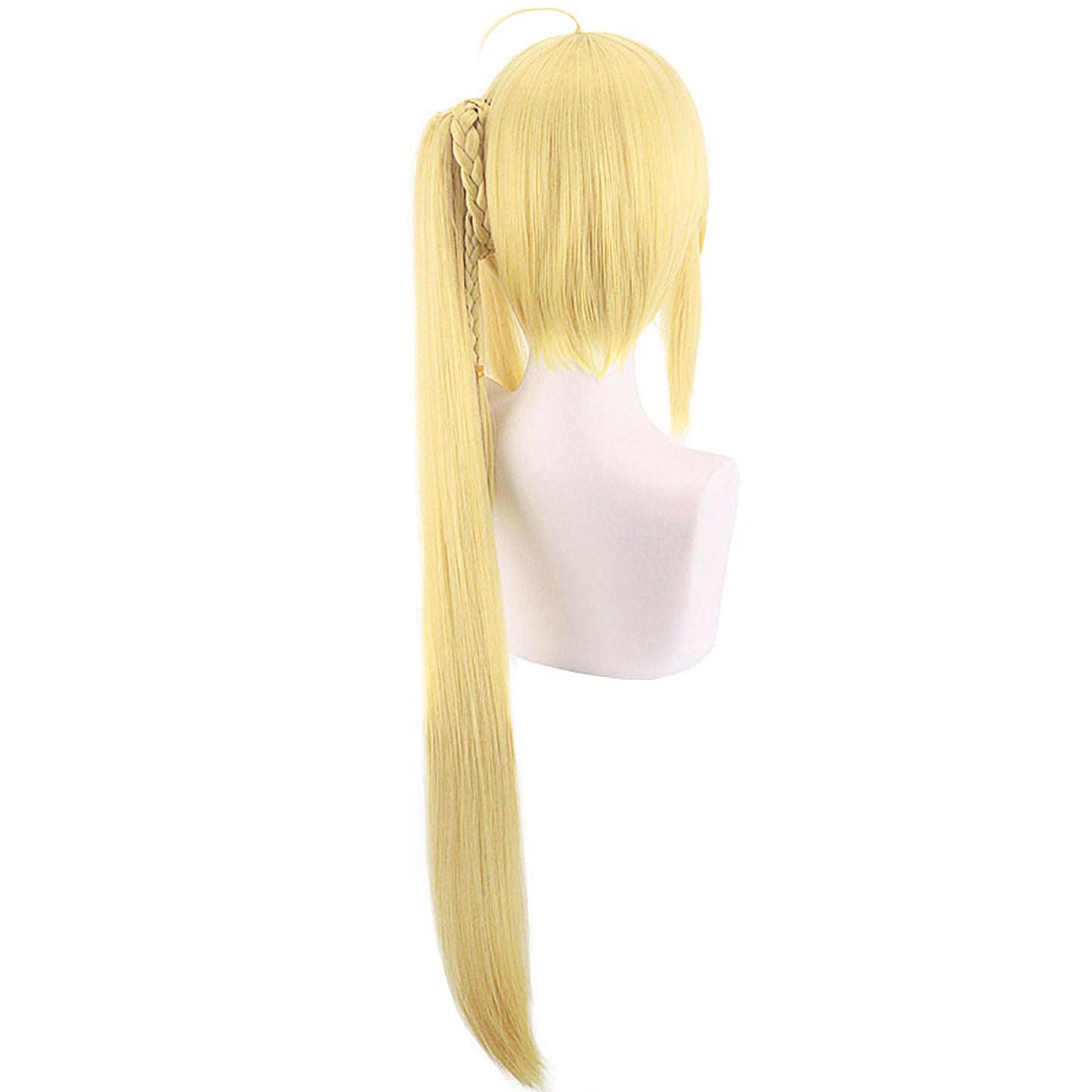 Long Straight Wig Cosplay Ijichi Nijika Role Anime Bocchi the Rock with Yellow Golden Ponytail Women Costume High Temperature Silk Hair Wig for Girl Party Christmas Halloween(Ijichi Nijika)