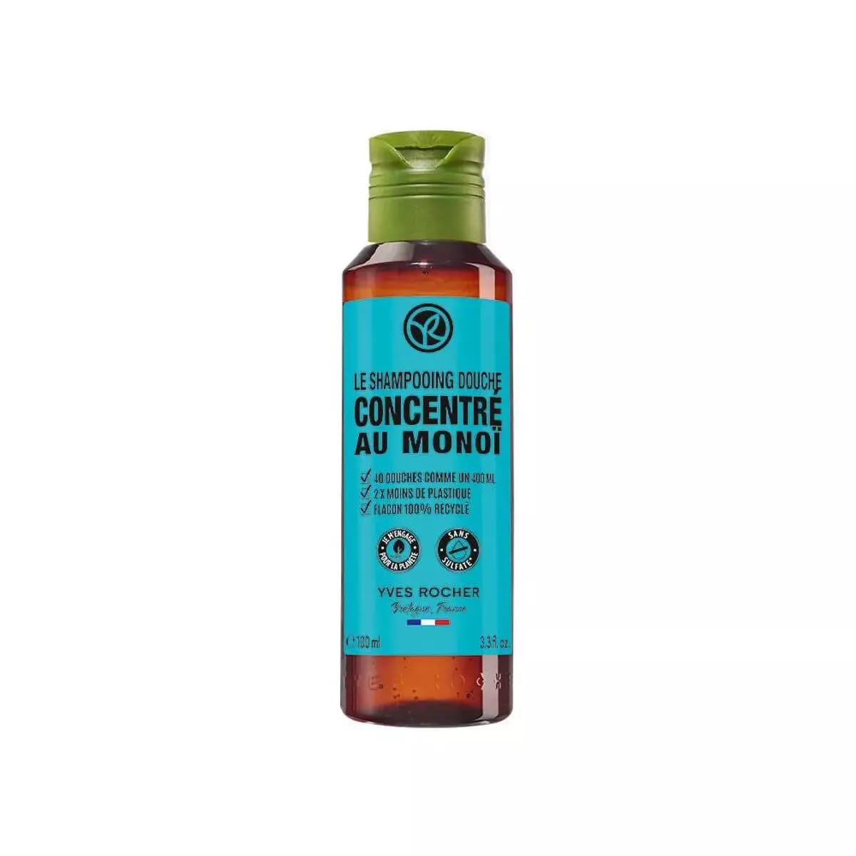 Yves Rocher Monoi Shower & Bath Body Gel - Concentrated Moisturizing Formula | 100 ml / 3.3 fl. oz.