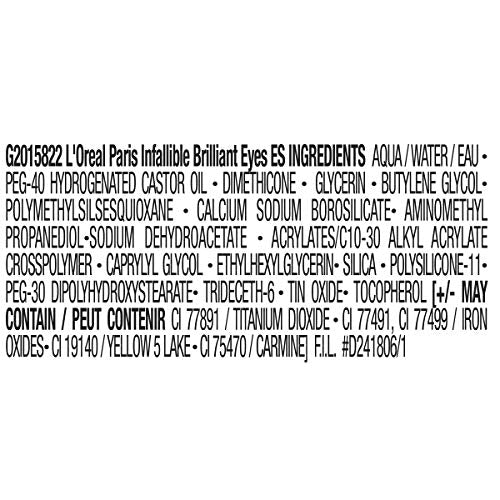 L'Oreal Paris Brilliant Eyes Shimmer Liquid Eye Shadow, Longwearing Lasting Shimmer, Crease Resistant, Flake-Proof, Precision Applicator, Quick Dry, Non-Greasy, Radiant Ruby, 0.1 oz.