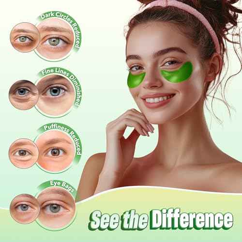 Aloe Under Eye Patches - 60 Pack for Puffy Eyes, Dark Circles, Bags, Wrinkles & Anti-Aging with Hydrolyzed Collagen & Hyaluronic Acid