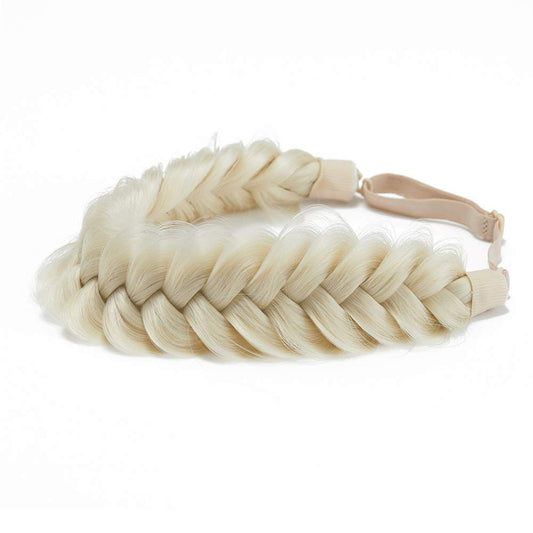 TOECWEGR Synthetic Hair Braided Headband Classic Wide Strands Wedding Disorderly Fluffy Braids Wig Band Women Beauty Accessory