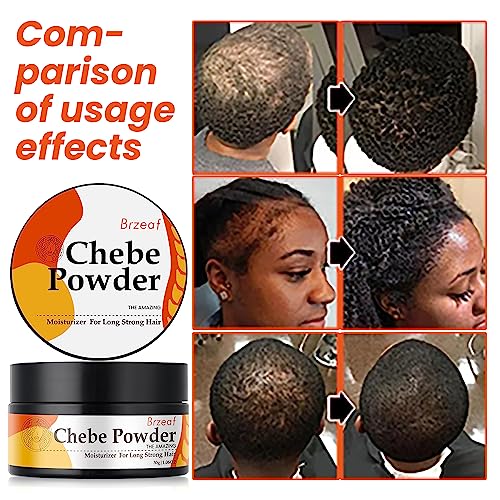 Brzeaf African Organic Chebe Powder Promotes Hair Growth - Super Moisturizing, Deter Hair Breakage & Deep Conditioning - 100% Natural ingredients