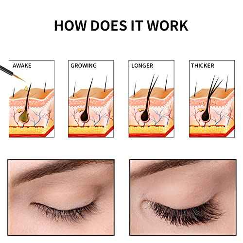 Premium Eyelash Growth Serum, Lash Growth Serum 5ML, Eyebrow Growth Serum with Peptides, Irritation-Free Eyelash Serum to Grow Lashes, Lash Boost for Fuller, Longer, Thicker, and Stronger Lashes, Gold