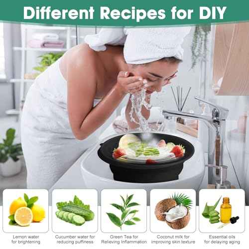 Face Bowl for Ice With Built-in Ice Tray Collapsible Silicone Facial Face Ice Bath Bowl Small Reusable Cold Plunge Basin is Portable,Perfect for Home Use,Camping,Travel Cold Bath Spa Tool & Black