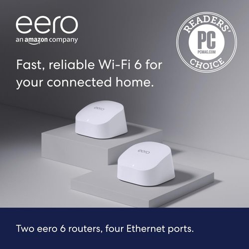Eero 6 Mesh Wi-Fi Extender - Expand Coverage Up to 1,500 Sq. Ft. | Enhance Your Wi-Fi 6 Network