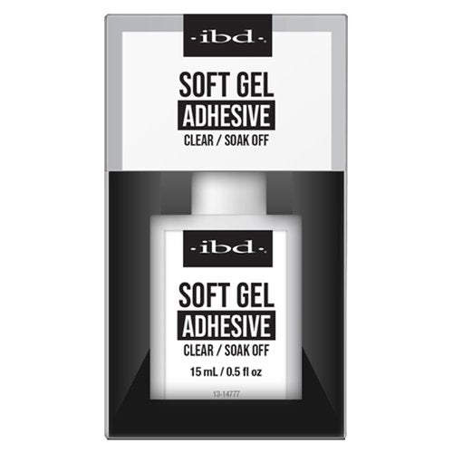 IBD Soft Gel Nail Adhesive - Clear Gel Nail Glue for Fake Nails, Tips, & Acrylic Extensions, Durable, Easy Soak-Off Bond, 0.5 fl oz