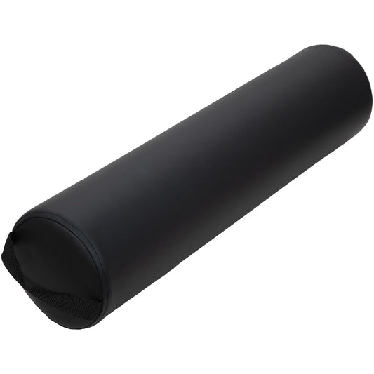 ForPro Full Round Bolster Pillow - Black, Oil & Stain-Resistant | Ideal for Massage & Yoga, 6” R x 26” L