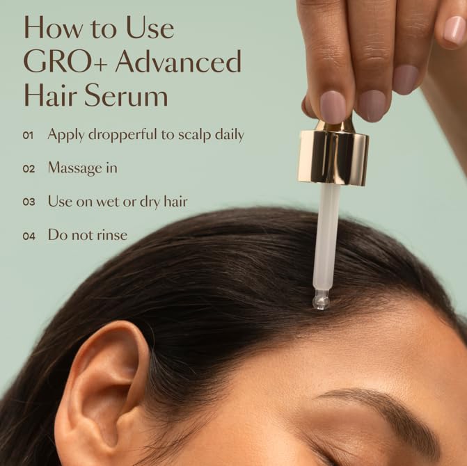 VEGAMOUR GRO+ Advanced Hair Serum - Boosts Hair Density & Reduces Shedding | Fragrance-Free, Vegan, Cruelty-Free