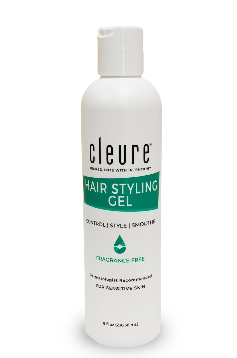 Cleure Hair Styling Gel - Hypoallergenic & Fragrance-Free for Frizz Control | Medium Hold (8 fl oz)