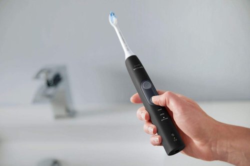 Philips Sonicare Rechargeable Electric Toothbrush - Pressure Sensor, 3 Modes, Travel Case, Black | Model HX6423/34