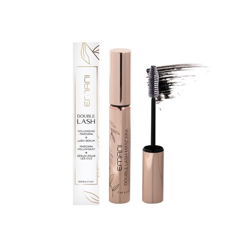 Emani Double Lash Mascara - Volumizing Formula for Sensitive Eyes, Hypoallergenic & Vegan - Granite Black, 0.23 Fl Oz