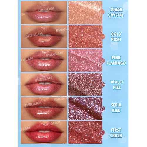 SHEGLAM Pout-Perfect Moisturizing Solid Lip Gloss Shimmer Lip Plumper - Sugar Crystal