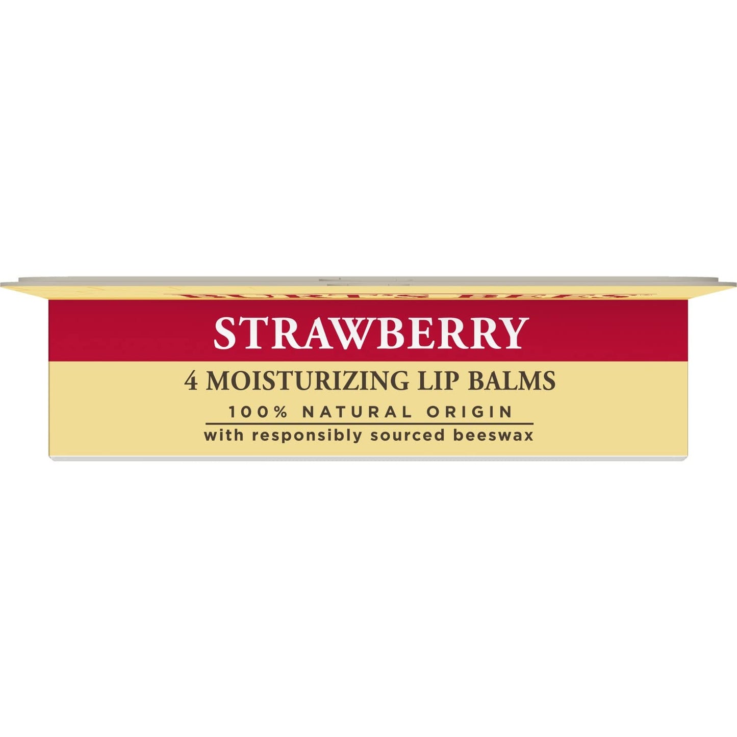 Burt's Bees 100% Natural Strawberry Lip Balm - Moisturizing Beeswax Formula | 4 Tubes