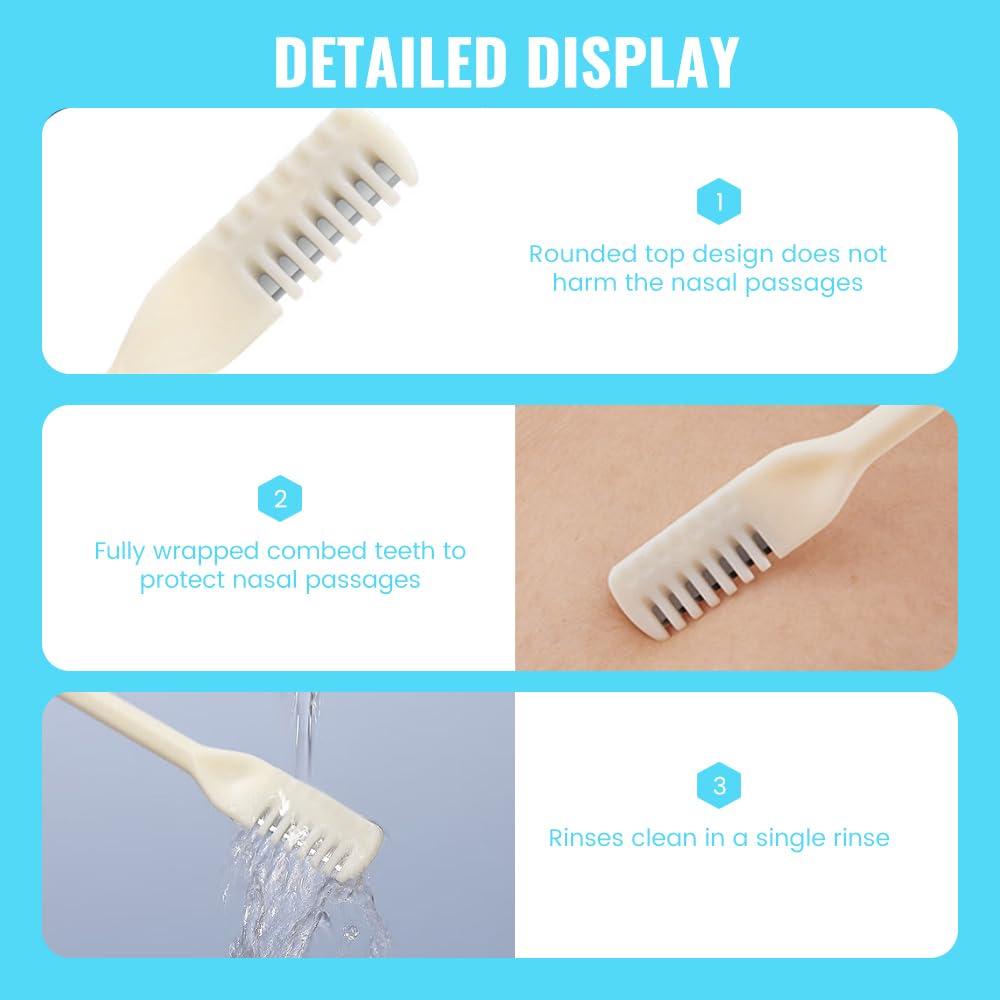 HOAIME 2 in 1 Nasal Hair Cutter, 2024 Upgraded Double Sided Nose Hair Knife, 360° Rotating Portable Manual Nose Hair Trimmer with Ear Picker, Nose Hair Remover Travel Essentials (Light Green, 6 Pcs)