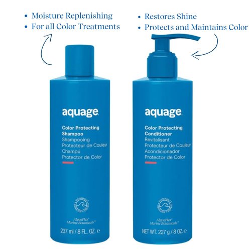 AQUAGE Color Care Regimen Bundle - Color Protecting Shampoo & Conditioner for Healthy, Shiny Hair | 8 Oz Each