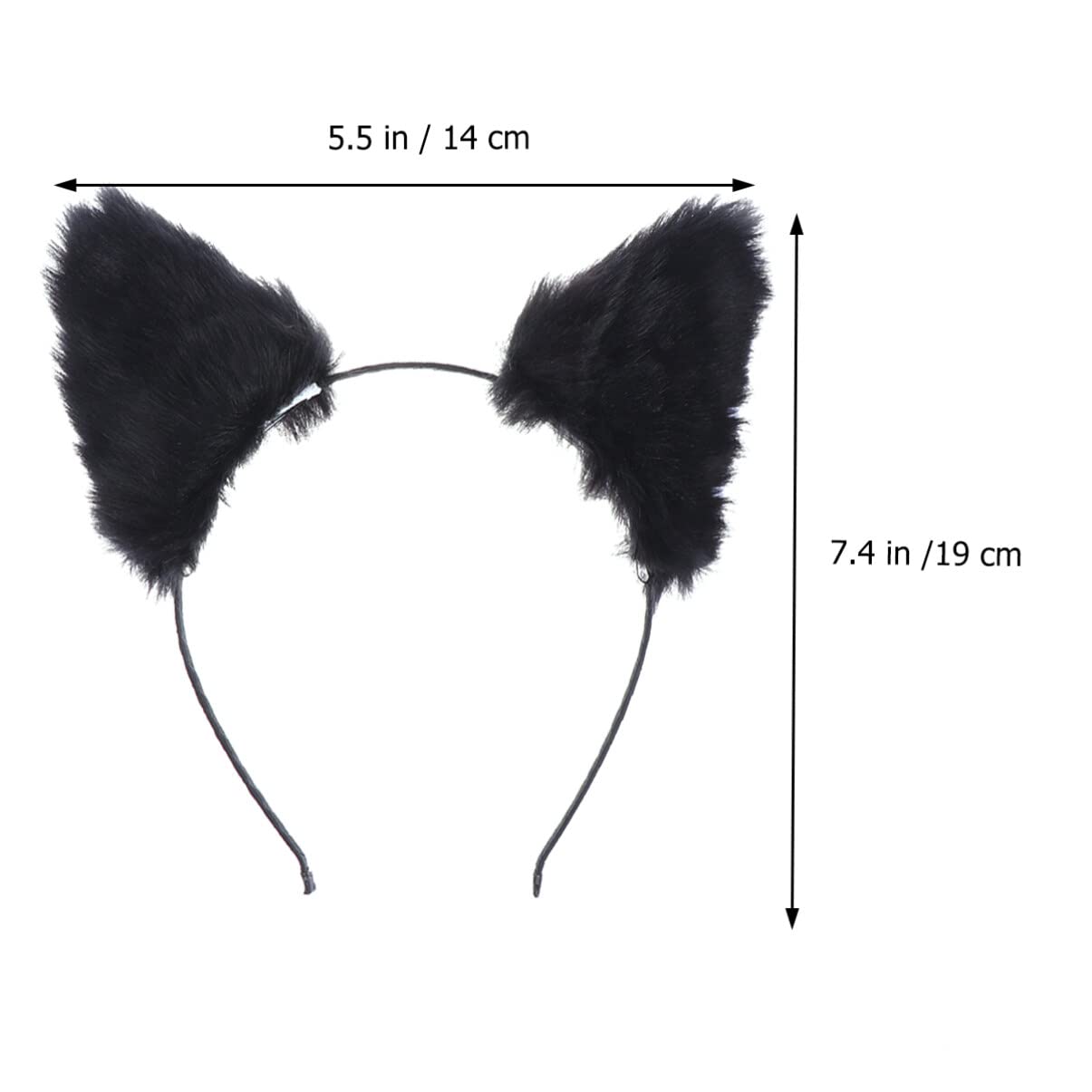 PartyKindom White Head Band Black Bandana Headband Black Outfit Toddler Clothes Party Headband Cute Plush Party Hair Hoop Cat Headband Furry Ear Wolf Ears Props Animal Cat Fox Girl Child Bulk