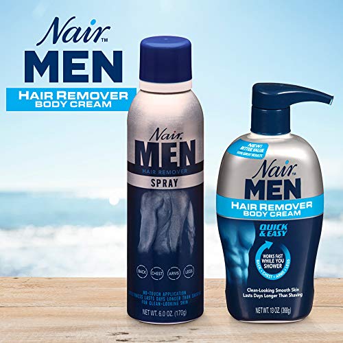 Nair Men Hair Remover Body Cream, Body Hair Remover for Men, 13 Oz Bottle