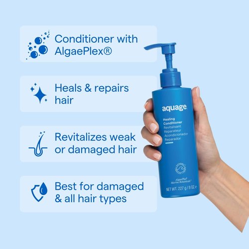 AQUAGE Healing Conditioner - Nourishing Formula for Healthy, Shiny Hair | 33.8 oz
