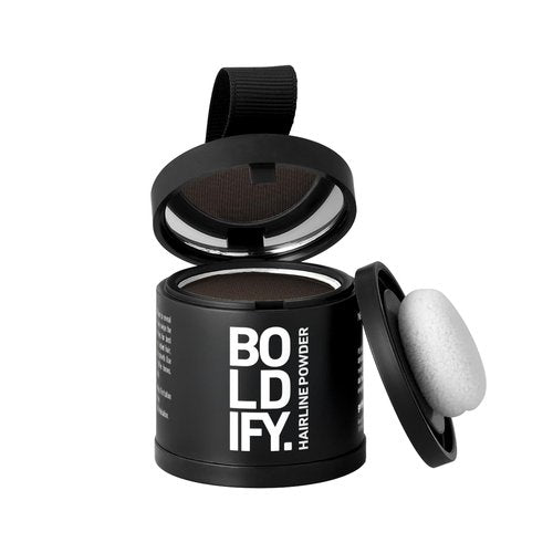 BOLDIFY Hairline Powder - Water-Resistant Root Touch-Up for Gray Coverage | 10g Dark Brown, 24-Hour Stain-Proof