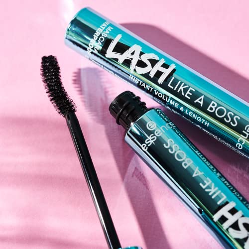 essence | Lash Like A Boss Instant Volume & Length Waterproof Mascara | Long Lasting Formula & Curved Fiber Brush | Vegan & Cruelty Free | Free From Parabens & Microplastic Particles