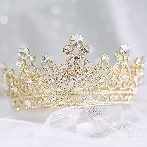 Makone Gold Crowns for Women Crowns and Tiaras Hair Accessories for Birthday Wedding Prom Bridal Party Halloween Costume Christmas Gifts (Purple)