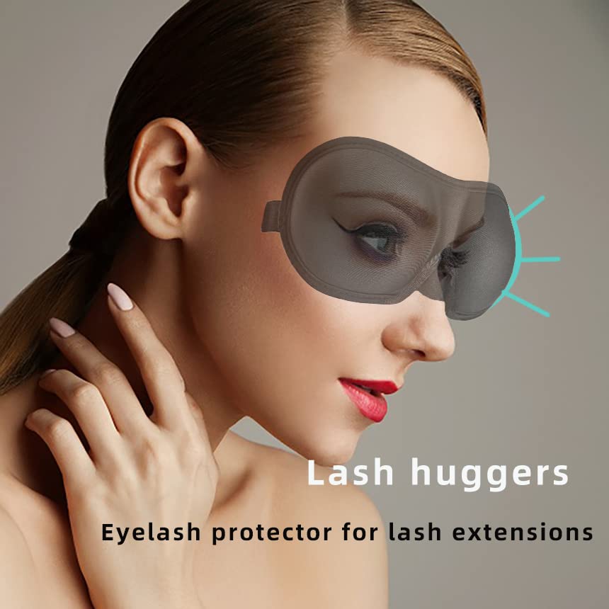 REEBENT 3D Eye mask for Sleeping,Machine Washable, Sleep Mask for Women, Blinder Blindfold Airplane(Black+Gray)